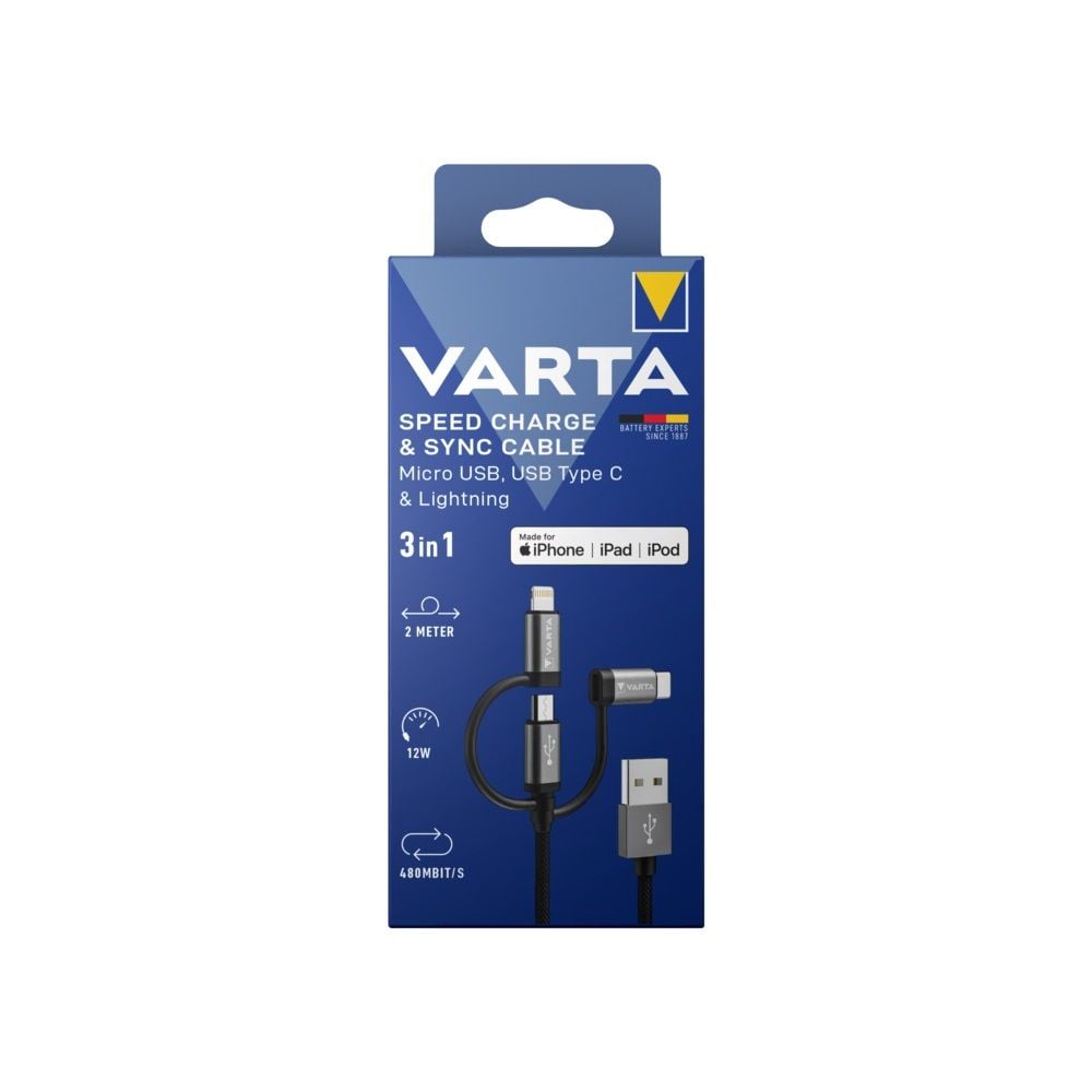Varta Kablo 3in1 Usb A Lightening /Micro/Typec