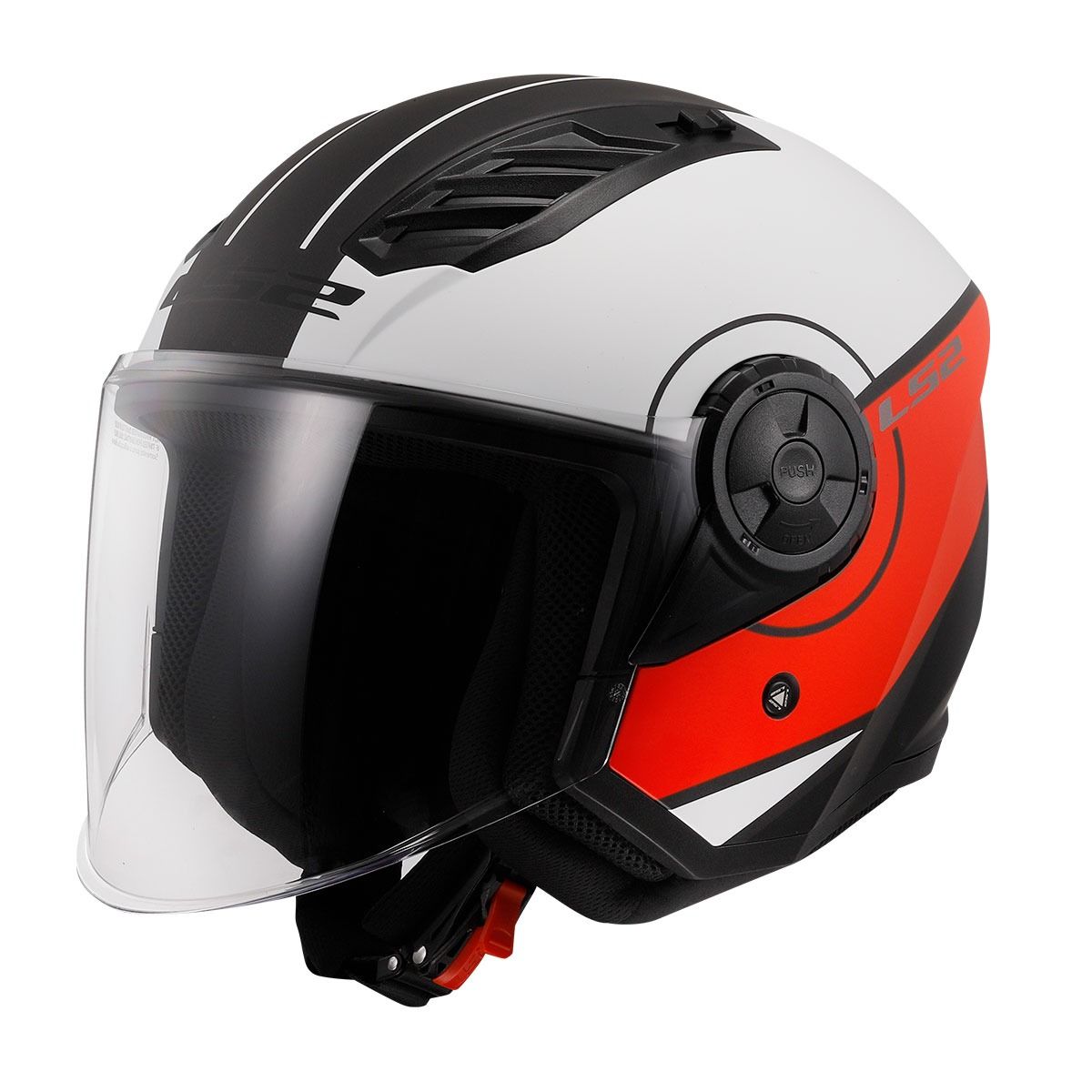 LS2 Airflow 2 Cover Mat Siyah Kırmızı Açık Motosiklet Kaskı