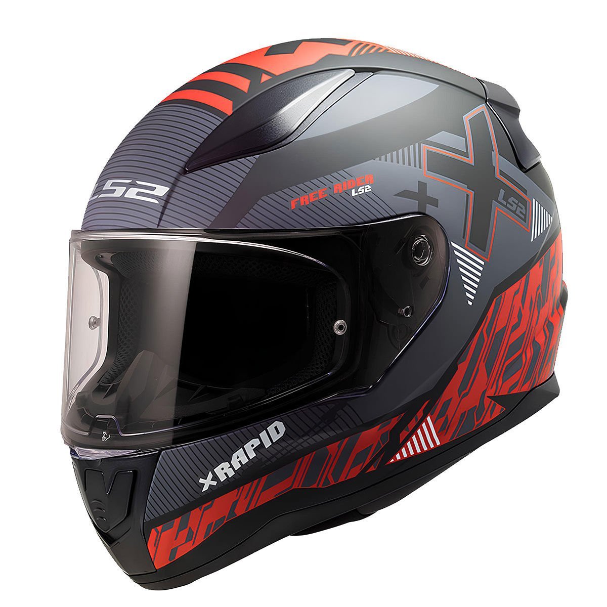 LS2 Rapid Xtreet Full Face Siyah Kırmızı Motosiklet Kaskı