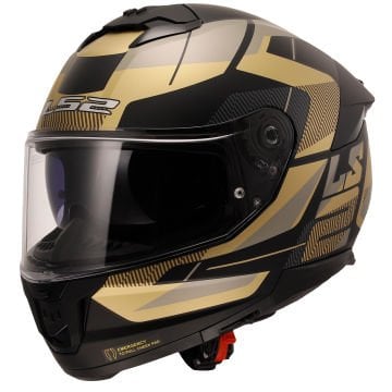 LS2 Stream 2 Road Mat Siyah Gold Full Face Motosiklet Kaskı