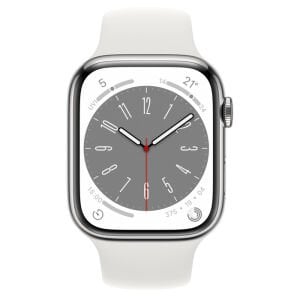 Apple Watch Series 8 GPS 45mm Gümüş Rengi Alüminyum Kasa ve Spor Kordon Akıllı Saat